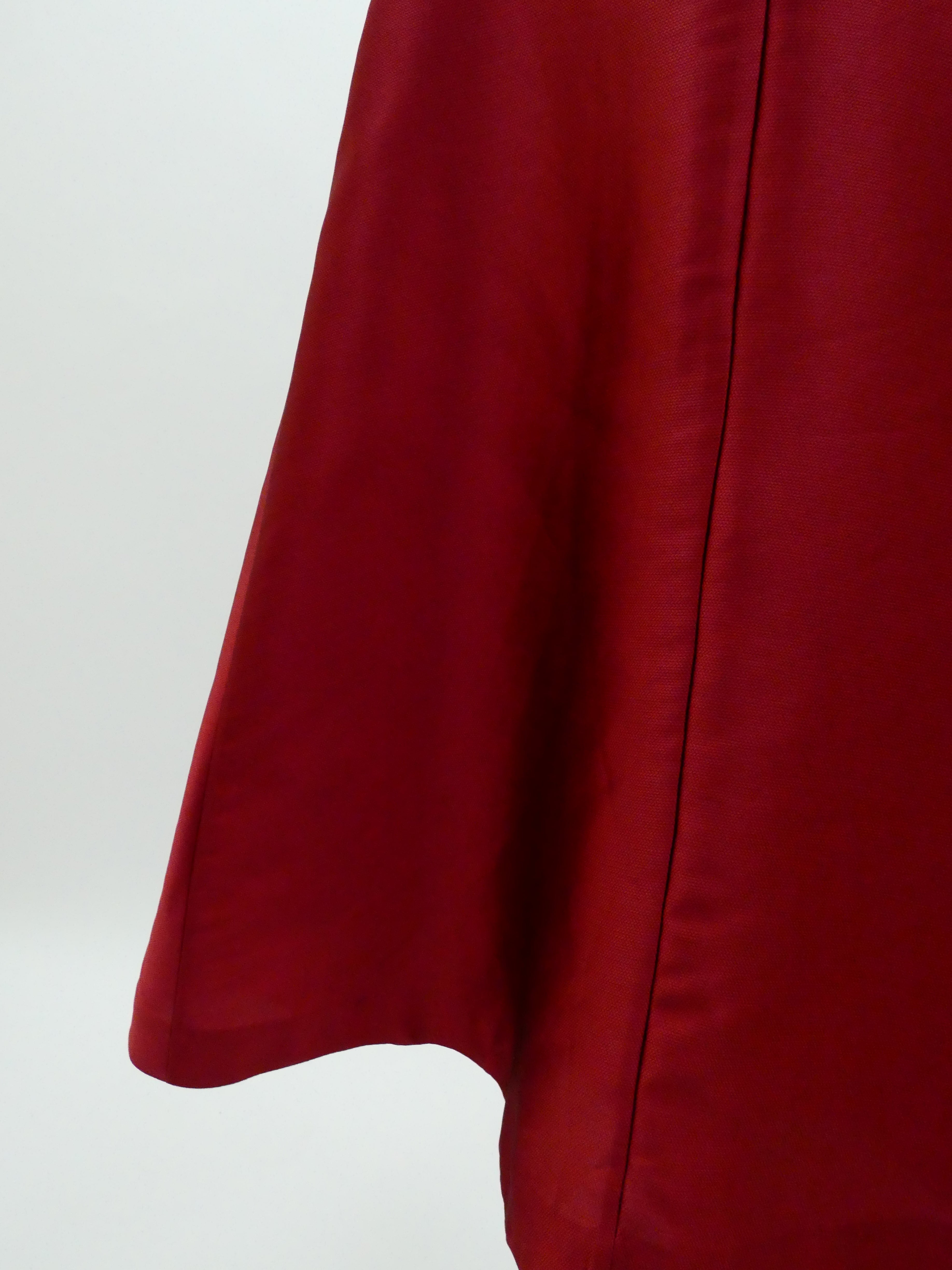 SILK FLARED COUTURE RED SKIRT