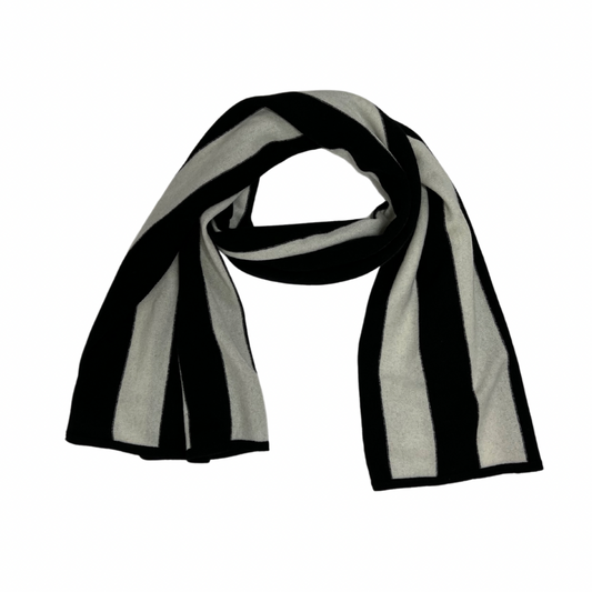BLACK AND GREY CASHMERE SCARF
